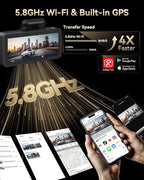 REDTIGER Dual 4K Dash Cam with 256GB eMMC, STARVIS 2 IMX678 Front and Rear Dash Camera with Dual HDR, Voice Control, 4'' Touch Screen, Built-in 5.8GHz WiFi GPS, HDR Night Vision (F77 V2)