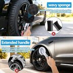 XANGNIER Flow Tire Shine Applicator,Reusable Car&Truck Tire Gel Dressing Applicator,No-Drip Tires Shine Sponge Brush with Replacement Wave Pad,Professional Car Detailing Cleaning Supplies Tool
