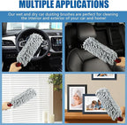 Wuyaoyao Car Duster Interior & Exterior, 13.78" Soft Microfiber Auto Duster Brush, Lint & Scratch Free Car Detailing Cleaning Brush, Multipurpose Dusting Tool for Office Home Furniture (Light Gray)