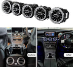 Turbine Air Vent,LED Front Turbine Ambient Light,5pcs Air Vent Ambient Light Kit Replacement Compatible for Benz C GLC Class W205 X253 2015 2018