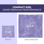 The Rag Company - The Eaglet 350 - Professional Korean 70/30 Blend; Super Plush Microfiber Detailing Towels; Perfect for Wheels, Mirrors, and More; 350GSM; 8inx8in, Lavender (10-Pack)