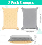 2Pcs Car Sponge, Windshield Defogger for Car Windshield Cleaner, Absorbent Sponge Auto Glass Window Cleaner (Gray & Beige, 10.6 x 7.9 x 1.7 Inches)