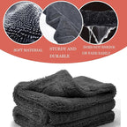 Flash Detail Towel, Black Extra Large 28"X36"Professional Microfiber Car Drying Towel,No Scratch Ultra Absorbent Drying Cloth,for Automotive Detailing Cleaning Accessories Interior and Exterior Wash