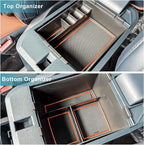 CDEFG for 2022-2026 Maverick Truck Center Console Organizer Tray 2022-2026 Maverick Armrest Trays Storage Box Coin Holder 2022-2025 2026 Maverick Truck Accessories, 2-Pack(Orange Trim)