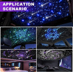 Car Starlight Headliner Kit, 16W Twinkle & Meteor Star Ceiling Lights, 2 in 1 Fiber Optic Light Engine 500pcs*0.02in*9.8ft+240 RGBW Shooting Stars Lights for Car Home Roof Décor
