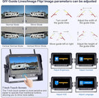 HD 1080P 7 inch RV Wireless Backup Camera: Dual Camera 30-Min Easy Install Clear Night Vision 4 Channels Recording Touch Key Monitor Rear View Camera for Furrion Pre-Wired RVs Travel Trailers Camper