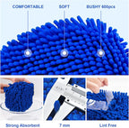 Ordenado 62" Car Wash Brush Kit Mitt Mop Sponge with Long Handle Chenille Microfiber Car Cleaning Brush Kit Supplies Car Washing Mop Kit Car Care Kit of Scratch-Free Replacement Head for Car RV Truck