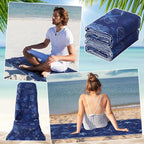 Hahafelt 2 Pack Car Seat Towel Covers Athletic Running Towel Performance Microfiber Post Workout Sweat Washable Cover Non Slip for Seat Outdoor Sport (Ocean)