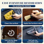 Leather & Furniture Repair Salve with Brush for Leather Wood, Original Leathers Recoloring Balm Wood Cleaner, Wood Polish Wax, Household Upholstery Maintenance Kit for Home, Sofa, Car Seats