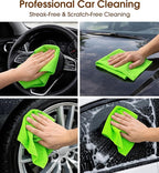 KitchLife Microfiber Cleaning Cloth Roll, 100 Pack - Tear-Away Microfiber Paper Towels, Lint-Free, Reusable, Washable for Kitchen, Car, Dishes, and Sensitive Surfaces (Neon Green)