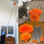 20+ Feet High Reach Dusting Kit, Cobweb Duster & Ceiling Fan Duster with 3-14 ft Extension Pole for Cleaning, Microfiber Feather Duster Cleaner for Cleaning Walls Bookshelves Furniture Door Window