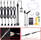 6 m Optic Fiber Car Ambient Lighting Kit RF Remote Control 8 Colors Multicoloured Music Interior Lighting Kit 12V 1W