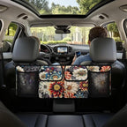 Boho Style Car Trunk Organizer Mandala Floral Flowers Collapsible Cargo Bag Backseat Car Organizer,Space Saving Expert