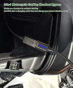 2-in-1 CarPlay Jumper Cable for Motorcycle, CarPlay Bluetooth Headset Bypass Adapter, Enable Mirroring on Harley/Indian/Goldwing Without Headset, USB-C to USB-C Support Charging,Black