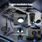 Dual Port USB C 2.0 Male to USB C 2.0 Female Extension Cable,Flush Mount Waterproof Panel Cable for Car,Truck,Boat,Motorcycle Dashboard 3.3ft