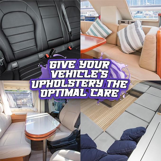Salty Captain Sweet Seats Kit - Boat Upholstery Cleaner and Protectant Kit with Boat Seat Cleaner Spray & UV Marine Vinyl Protectant | RV, Car & Auto Vinyl Care | Boat Cleaning Supplies & Accessories
