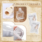Boao 50 Sets Hanging Car Air Freshener Diffuser Bottles with Instruction Card and 4 x 6'' Resealable Holographic Bag for Empty Car Essential Oil Perfume Bottles Packaging (Cube)
