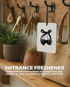 Coquette Black Bow Cherry Cologne Car Air Freshener 4 Pcs, Retro Preppy Cherry Poker Ticket Hanging Air Freshener for Cars Bathroom Dorm Books Decor, Vintage Accessories Gifts for Women Girls