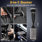 8-Piece Car Interior Detailing Kit - 160g Non-Sticky Gel (128% More Than 70g), Ultra-Soft Detail Brush, Boars Hair Brushes, Dual-Head Vent Brush, Towel & Bag | for Cars, Trucks, SUVs