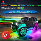MICTUNING C2 Max RGB+IC Chasing Color Rock Lights - 2 pcs (Not inlcude Controller)