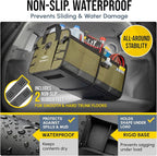 5-Section Extra Large Trunk Organizer – Heavy Duty 1680D Oxford, Collapsible & Foldable Car Cargo Organizer, Modular Multi-Shape Storage System for SUV, Truck, Van – Military Green