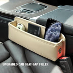 Universal Fit Premium Leather Car Seat Gap Filler Organizer, Center Console Organizer for Car SUV Truck (Beige，2 Pack)
