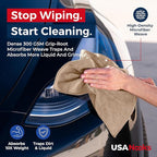 USANOOKS Microfiber Cleaning Cloth - Beige - 24Pcs (12.5x12.5 inch) High Performance - 1200 Washes, Ultra Absorbent Car Towel Traps Grime & Liquid for Streak-Free Mirror Shine - car Washing Cloth