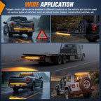 Nilight 48 Inch Truck Tailgate Strobe Light Strip Tail Emergency Bar Rear Window Warning Lamp Ultra-Bright Double Row 288 LED for Pickup Trailers Construction Vehicles Car SUV, Amber