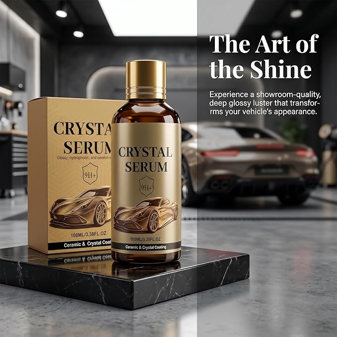 PTZ Crystal Serum for Cars - Advanced 9H Graphene Ceramic Coating for Cars, Professional Auto Ceramic Coating for Paint Protection, High Gloss Crystal Coatings for Car Plastic Parts & Wheels (3Pcs)