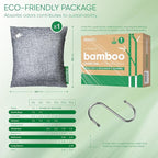 Activated Charcoal Odor Absorber,Large 500g W Hooks Nature Odor Eliminator for Strong Odor,Bamboo Charcoal Air Purifying Bags,Moisture Absorbers for Fresh Home Car Closet Pet,Smoke Smell Deodorizer