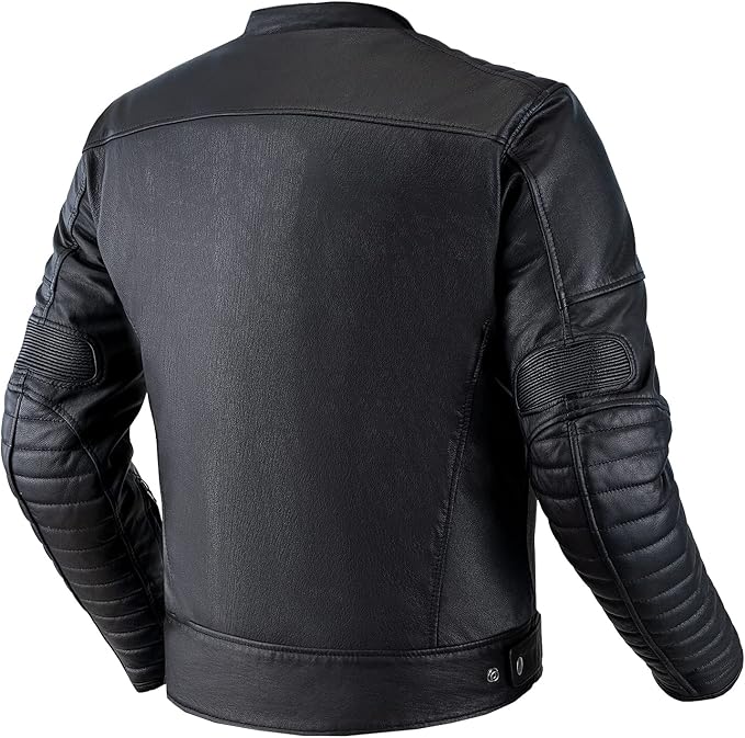 SHIMA Winchester 2.0 Motorbike Jackets for Men AirForce Back Protector Armour Riding Leather Motorcycle Jacket Summer Bikers Ventilated Armoured Bike Motorcycles (Mens, Black, 5XL)