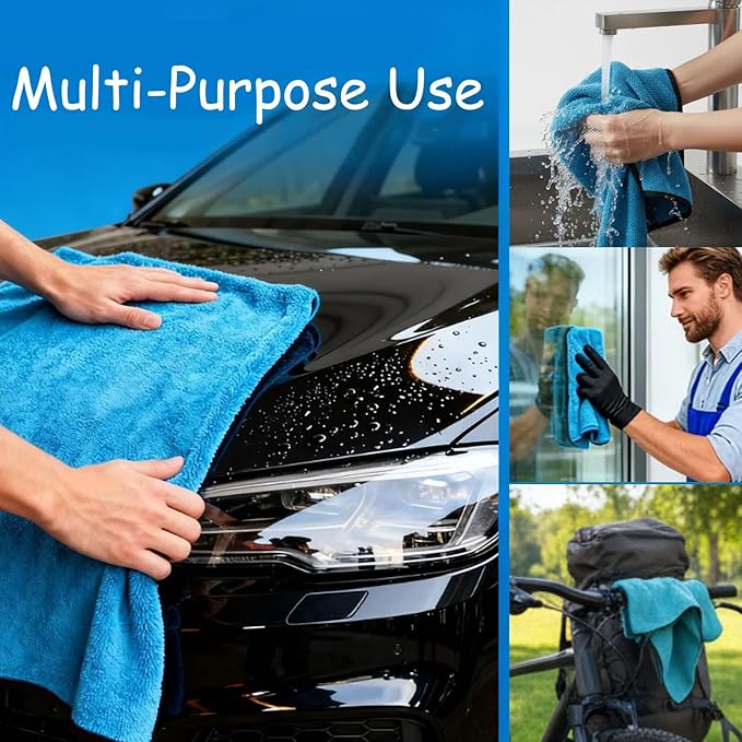Car Drying Towel 24"x36", Soft Ultra-Absorbent Microfiber Towels for Cars, 600GSM Streak-Free, Scratch-Free Drying Towels for Automotive Detailing (2)