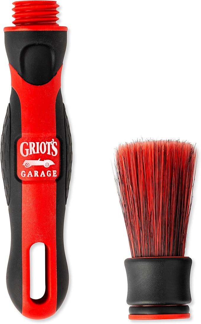 Griot's Garage Firm MOD Detailing Brush Head and Handle, Bristle Scrubber for Interior and Exterior Car Detailing, Heavy-Duty Cleaning, Standard Size