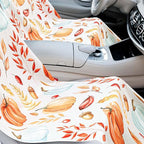 Hahafelt 2 Pack Car Seat Towel Covers with Storage Bag, 63 x 32 Inch Universal Non Slip Waterproof Sweat Protector for Car Truck, Gym Swimming Running, Machine Washable (Pumpkin Pine Cones)