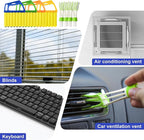 Blind Cleaner Duster Tool - 4 Pcs 7 Fingers Anti-Shedding Window Blind Cleaner Tool and 4 Pcs Air Vent Cleaner, with High-Density Microfiber Fleece and Ergonomic Handle, Detachable and Washable
