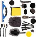23pcs Car Wheel Cleaning Brush Set with Multifunctional Wax Brush and Dust Duster for Interior and Exterior Auto Detailing, Suitable for Cars, Suvs, and Trucks