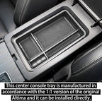 RUNROAD Center Console Organizer Tray Compatible with Nissan Altima 2019 2020 2021 2022 2023 2024 2025 Accessories, Insert Armrest Tray Secondary Storage Box Coin Holder Console Dividers, Black