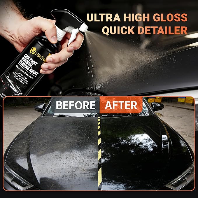 18.6oz Car Coating Spray 6-in-1 Ceramic Paint Sealant Car Wax,Gloss Shine, Extremely Hydrophobic Nano Ceramic Coating, Quick Spray & Wipe Protect Paint, Glass, Wheels, and Trim ﻿ (Pack of 2)