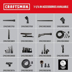 CRAFTSMAN CMXEVBE17250 2.5 Gallon 2.5 Peak HP Wet Dry Vac, Portable Shop Vacuum Wet and Dry with Filter Bag, Hose and Attachments for Cleaning in the Home