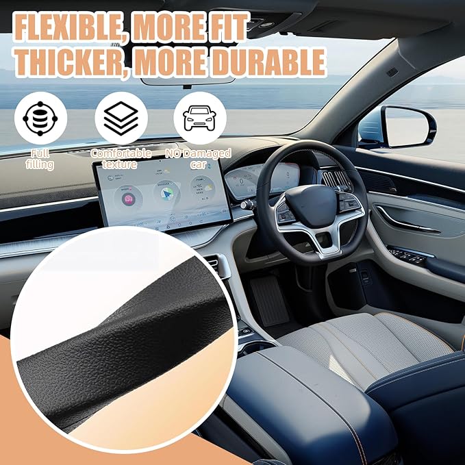 Car Seat Gap Filler Set of 2, Premium Interior Car Accessories, Multifunctional Car Storage Solution with Non-Slip Design, Fits Most Vehicles (Beige)