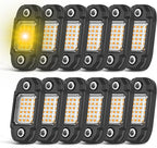 12Pods LED Rock Lights Amber 24led Chips Waterproof Neon Underglow Lighting Kit for Trucks SUV ATV Car