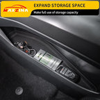 Gear Shift Side Storage Compatible with 2021-2025 Ford F150 Silicone Center Console Side Lower Storage Tray Gear Shifter Organizers 2PCS for 2024 F-150 Accessories
