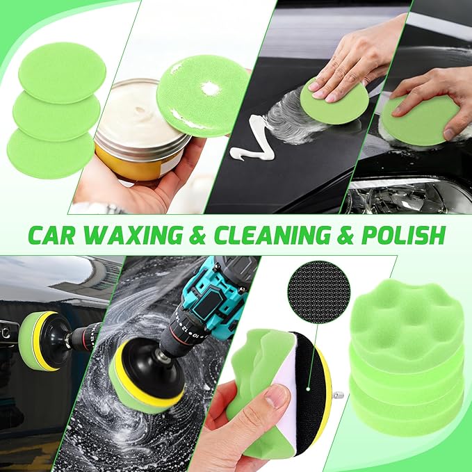 Nilight 52PCS Car Detailing Kit Auto Cleaning Tools Wash Set with Storage Carry Bag Home Use for Interior Exterior Deep Clean Polish Car Care Windshield Dashboard Seat Air Vents Wheels Tires, Green