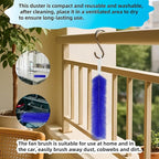 Fan Cleaning Brush, Bendable Fans Duster Fan Cleaner for Your Electric Fans Reusable Dust Cleaner Microfiber Head Dusting Brush for Air Conditioning, Home Car Vents, Curtain, Shutters 2 Pcs Blue