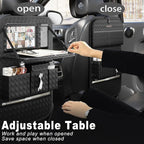 XDV Car Seat Organizers,Multi-functional Back Seat Protectors, Storage Pouches, and Tray Holders (for Cars, Kids, Seat Back and Rear Seats) (Woven Black, 1 Pcs)