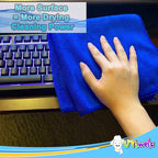 Cleaning Towel Wash-Cloth - Large 27" x 16" Microfiber Rags - Highly Absorbent, Lint Free Streak Free for House, Kitchen, Car, Window Detailing Reusable Shop Towels (6-Pack, Black)
