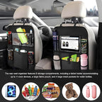 Car Seat Back Organizer, Auto Multi-Pockets Backseat Storage Bag with Tablet Holder, Waterproof Oxford Cloth Seat Back Protector Kick Mat for Most Vehicles, Car Accessories (Style A)