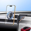 Wigoo Magnetic Phone Mount for Tesla Model 3/Y/S/X Accessories, 【Strongest Magnet & No Blocking View】Screen Side Magnetic Holder for Magsafe iPhone 17-12 & Android - Vacuum & Extendable Arm (No Glue)