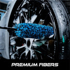 VIKING Wheel Barrel Brush, Cleaning Brush for Wheels and Car Detailing Kit, Regular Diameter, 16 Inch Length, Teal, 1 Pack