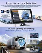 RV Backup Camera System with Carplay, Wired Security 1080P Cameras with 10.1 inch Android Auto 6 CH Touch Screen, GPS Navigation Loop Recording DVR for RV Semi Truck Trailer Camper